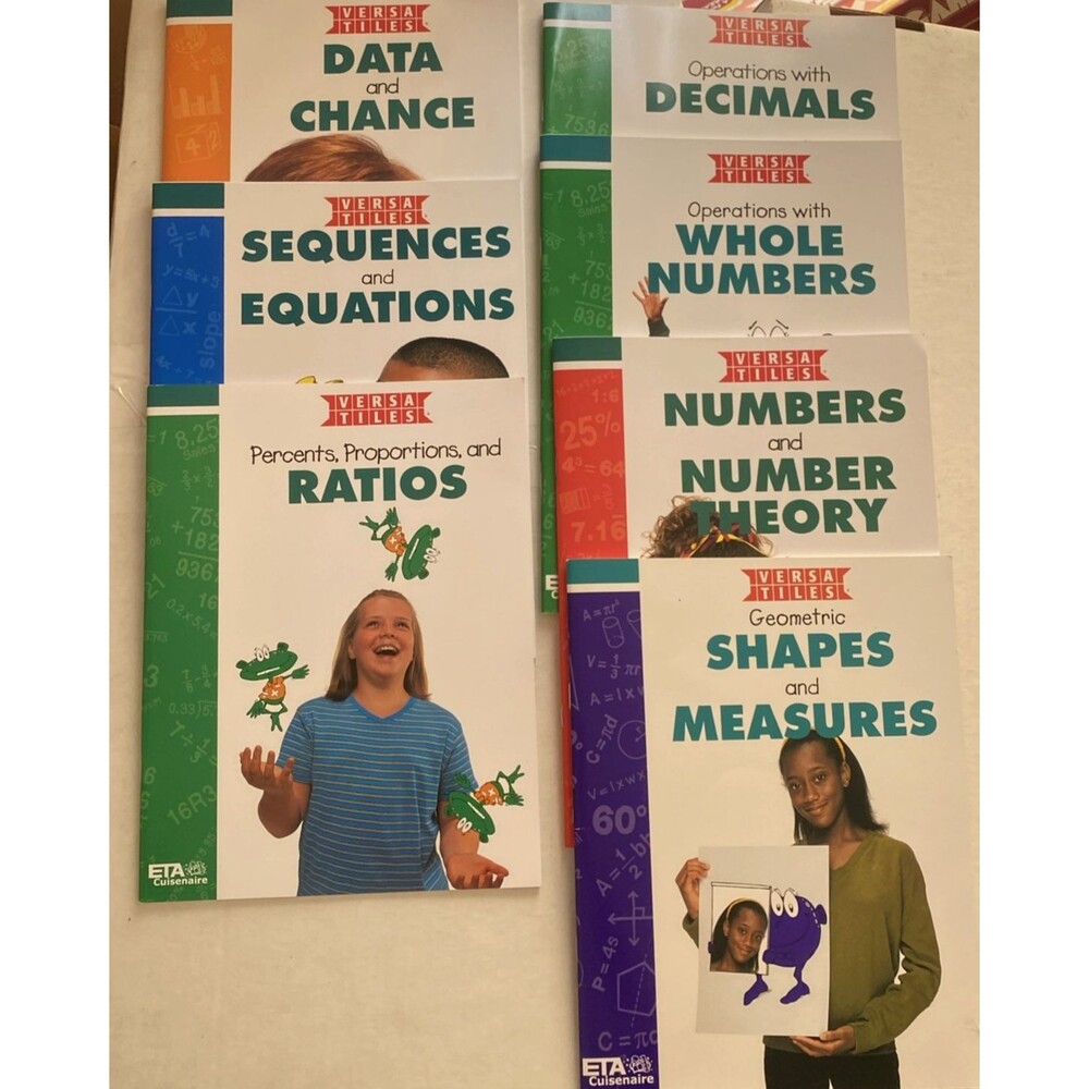 ETA Versa Tiles Math Lab Level 6 LOT OF 7 Books VersaTiles Homeschool